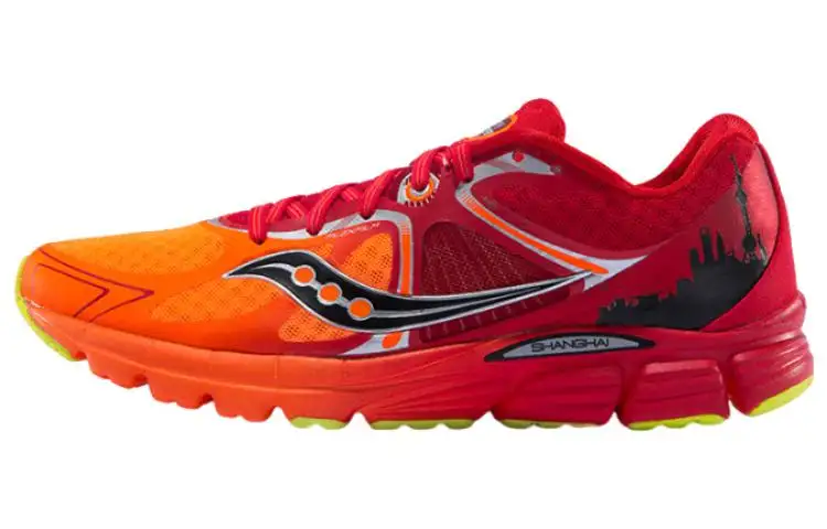 Saucony Kinvara 6 Cushioning, Wear Resistant Low top Running Shoes Unisex Red Yellow