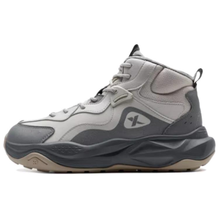 XTEP Red Cliffs 2.0 SE Fleece Lined Comfortable Fashion Slip Resistant Thermal High top Outdoor Shoes Men’s Beige Gray