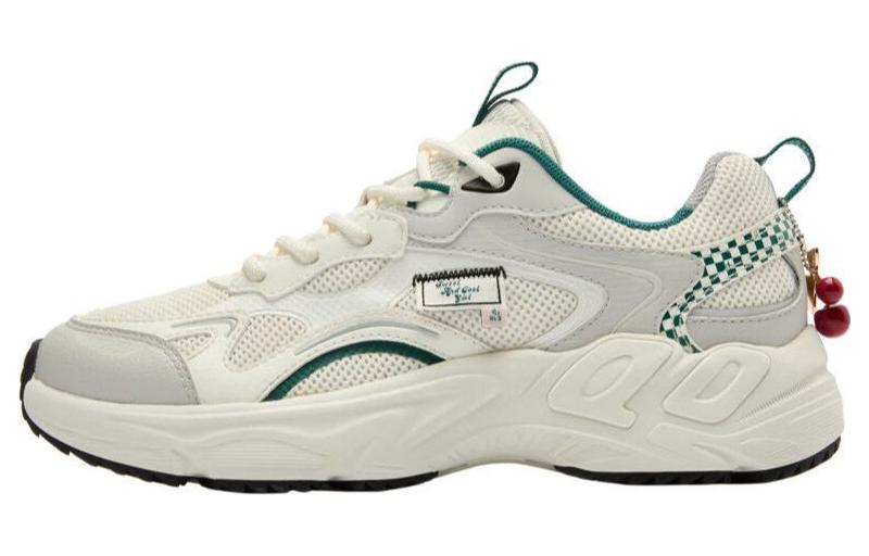 QIAODAN Cherry Shoes Synthetic Leather, Textile Rebound Abrasion Resistant Lightweight Breathable Low top Running Shoes