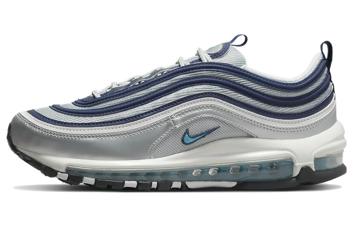 Nike Air Max 97 Retro Sports Fabric Leather Low Top Casual Running Shoes Women's Gray Blue