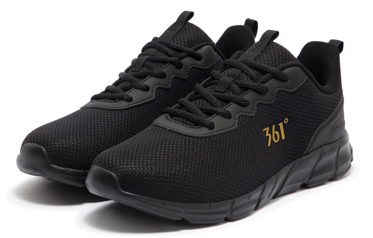 361° Cushioning, Wear Resistant Low top Running Shoes Men’s Black Gold