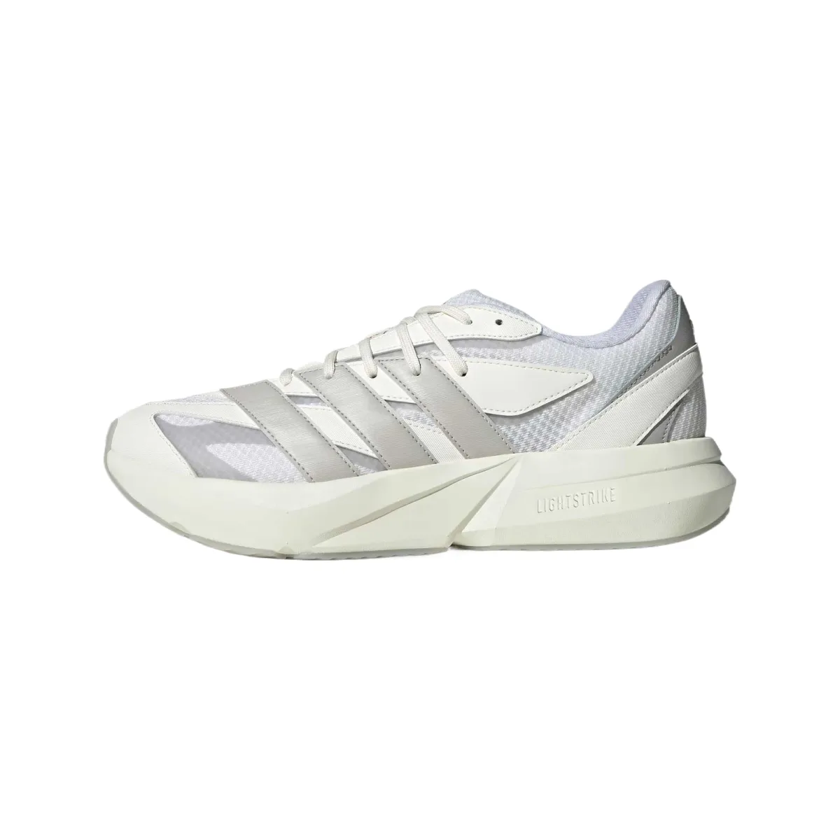Adidas LIGHTBLAZE Textile, Synthetic Leather Low top Casual Running Shoes Men's White Gray