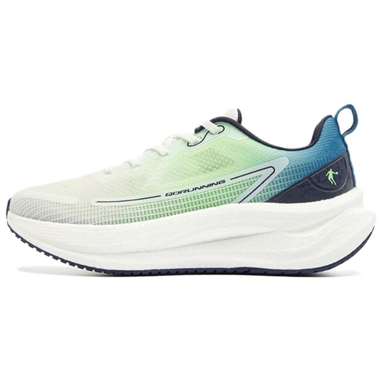 QIAODAN Cushioning Breathable Lightweight Low top Casual Running Shoes Men’s White Green Blue