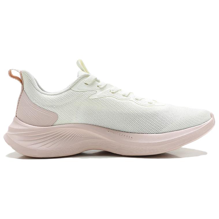 QIAODAN Abrasion Resistant, Breathable, Lightweight Low Top Casual City Commute Running Shoes Women’s Ivory Peach Pink