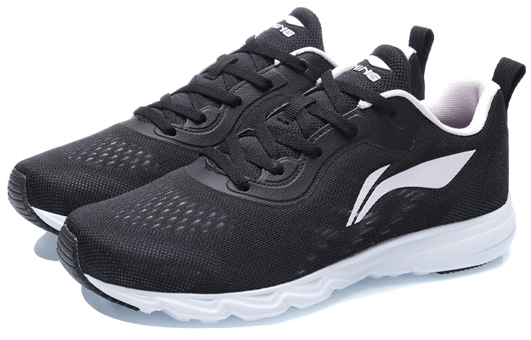 Li Ning Versatile Mesh, Textile Cushioning Slip Resistant Breathable Lightweight Low top Running Shoes Women’s Black