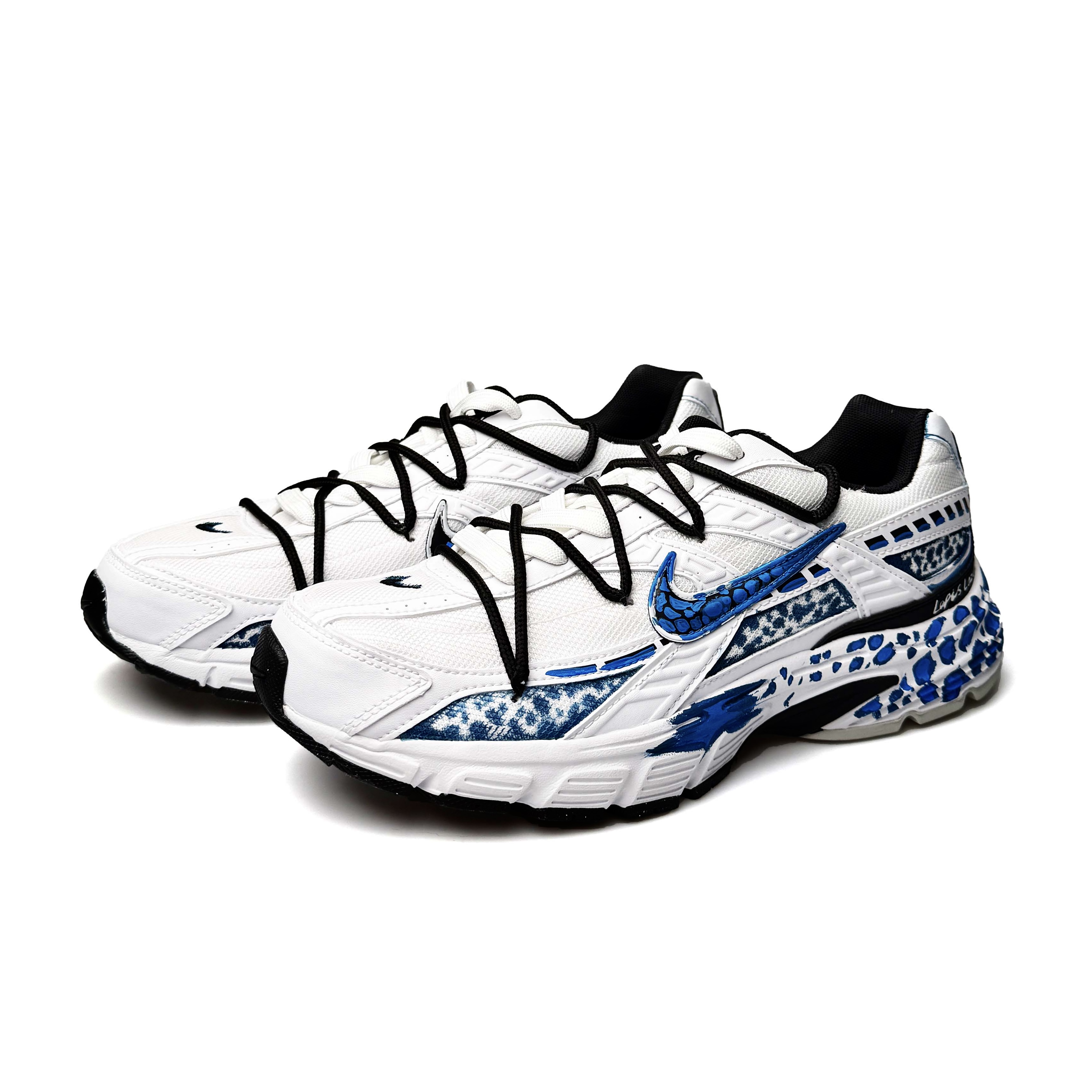 Nike Initiator Abrasion Resistant Breathable Low top Casual Running Shoes Unisex Blue Black White