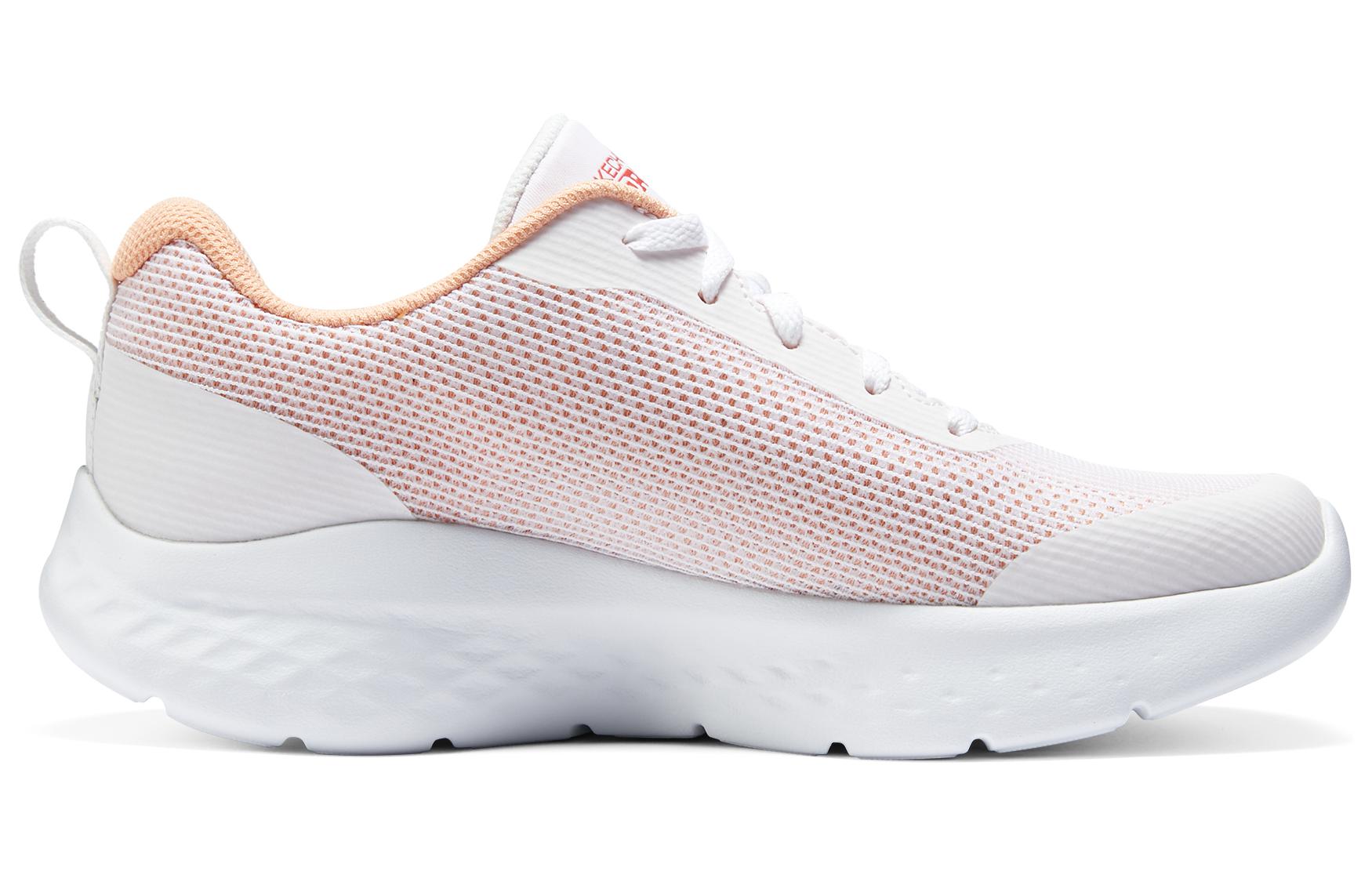 Skechers Go Run Lite Fabric Cushioning Breathable Low top Casual Running Shoes Women’s White Orange