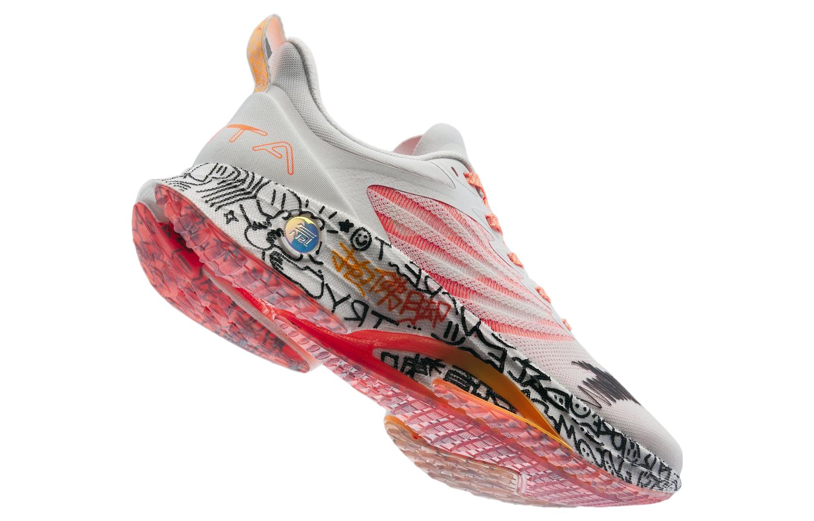 Anta MACH 3.0 Hug Buddha's Feet Cushioning, Wear Resistant Low top Running Shoes Men's White Pink