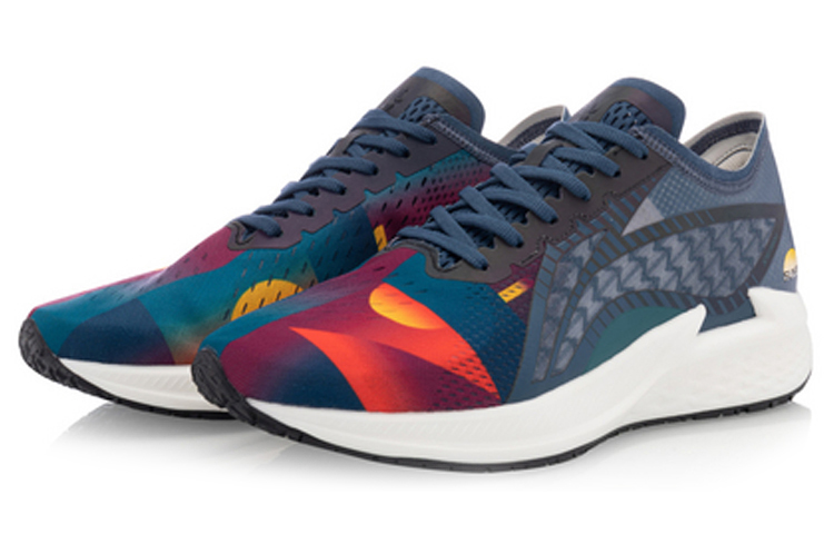 Li Ning Cushioning Support Rebound Low top Running Shoes Men’s Deep Duck Aqua Blue