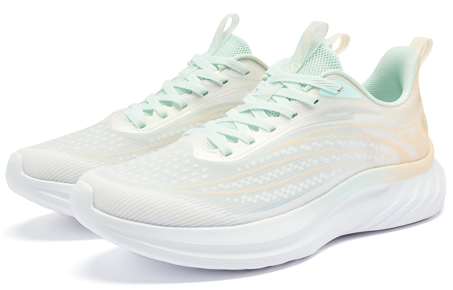 QIAODAN Cushioning Slip Resistant Abrasion Resistant Low top Casual Running Shoes Women’s White Orange