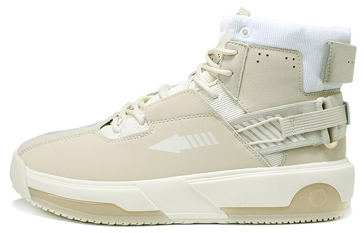 PEAK Trendy Cushioning Thermal Breathable Abrasion Resistant Slip Resistant High top Running Shoes Men’s Ivory Yellow