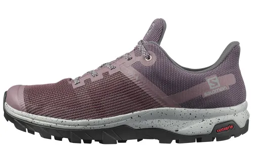 SALOMON Fabric Slip Resistant, Abrasion Resistant, Lightweight Low top Running Shoes Women's Burgundy Purple