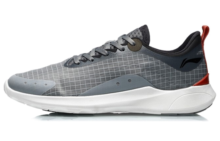 Li Ning Cushioning Slip Resistant Abrasion Resistant Lightweight Low top Running Shoes Men’s Stone Gray