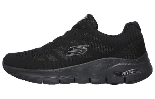 Skechers Arch Fit Running Shoes Men's Low Top All Black