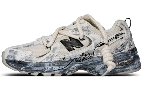 New Balance NB 530 Cushioning Slip Resistant Abrasion Resistant Mid top Running Shoes Unisex Ecru Gray