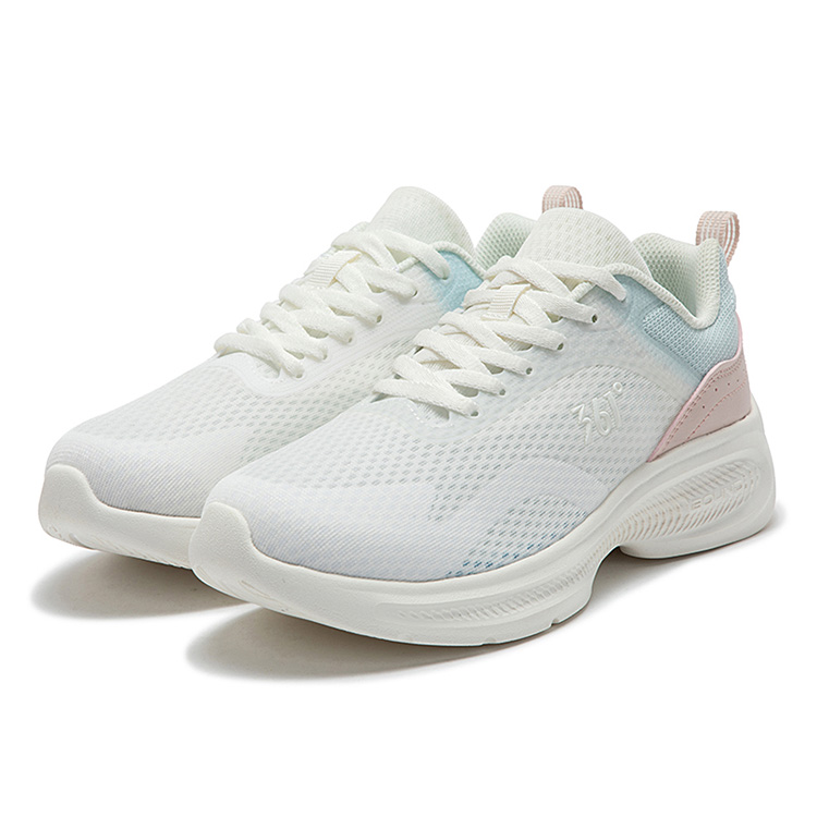 361° Slip Resistant, Abrasion Resistant, Breathable Low top Casual Running Shoes Women’s White Pink