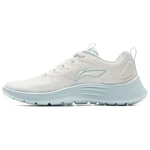 Li Ning Light Strings Cushioning Slip Resistant Abrasion Resistant Lightweight Low top Running Shoes Women's White Blue