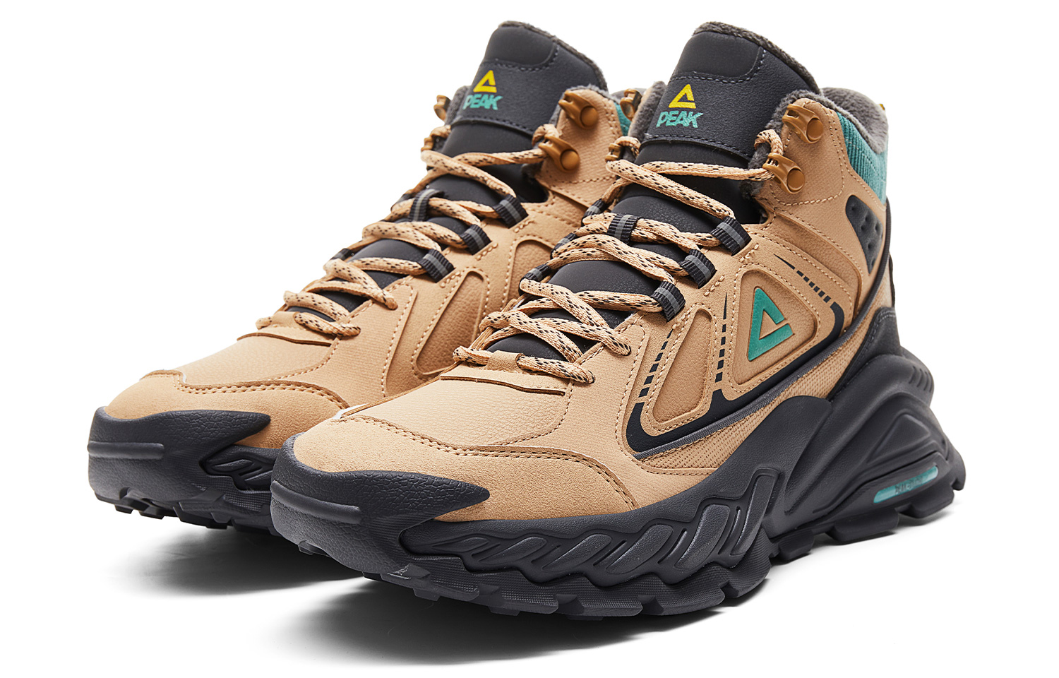 PEAK Cushioning Slip Resistant Rebound High top Outdoor Shoes Men’s Yellow