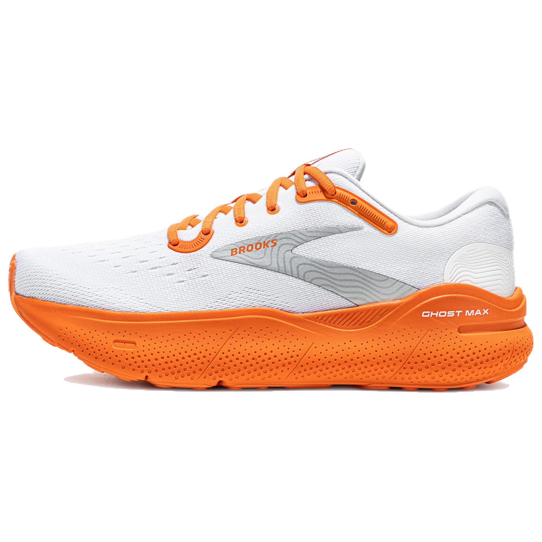 Brooks Brooks GHOST MAX Ghost Trendy, Versatile and Comfortable Cushioned Thick Sole Fabric Wear-Resistant Wrapping Low-top Long-distance Marathon Running Shoes Men's Orange White