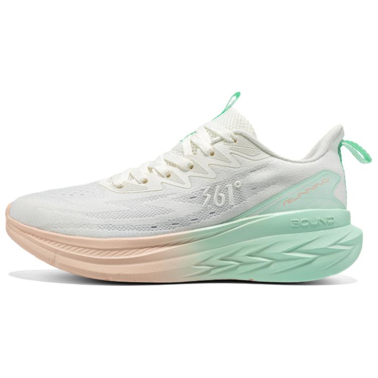 361° Abrasion Resistant Breathable Cushioning Low top Casual Sprint Running Shoes Women’s White Green