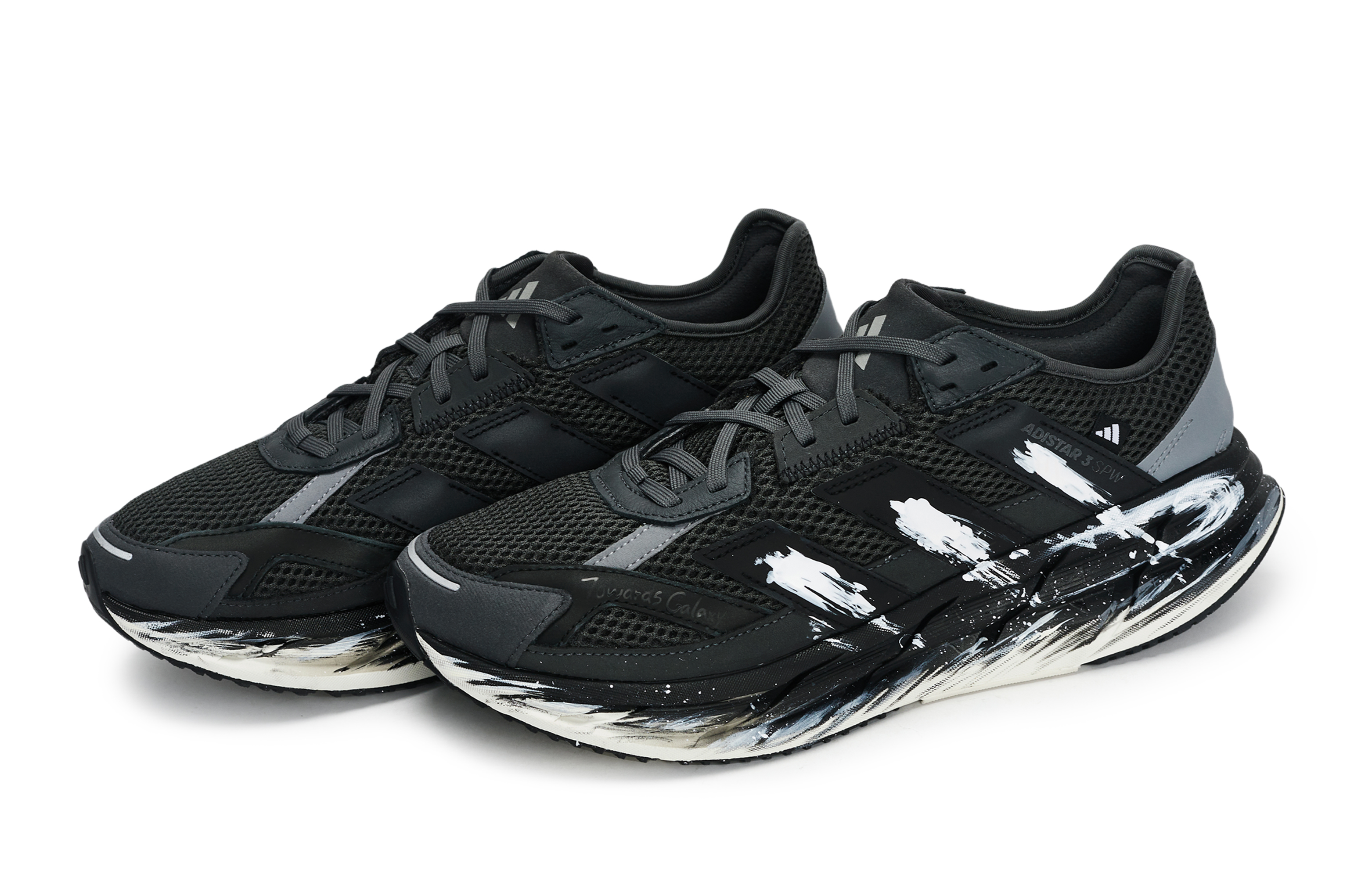 Adidas ADISTAR 3 Abrasion Resistant Low top Running Shoes Unisex Black White Gray
