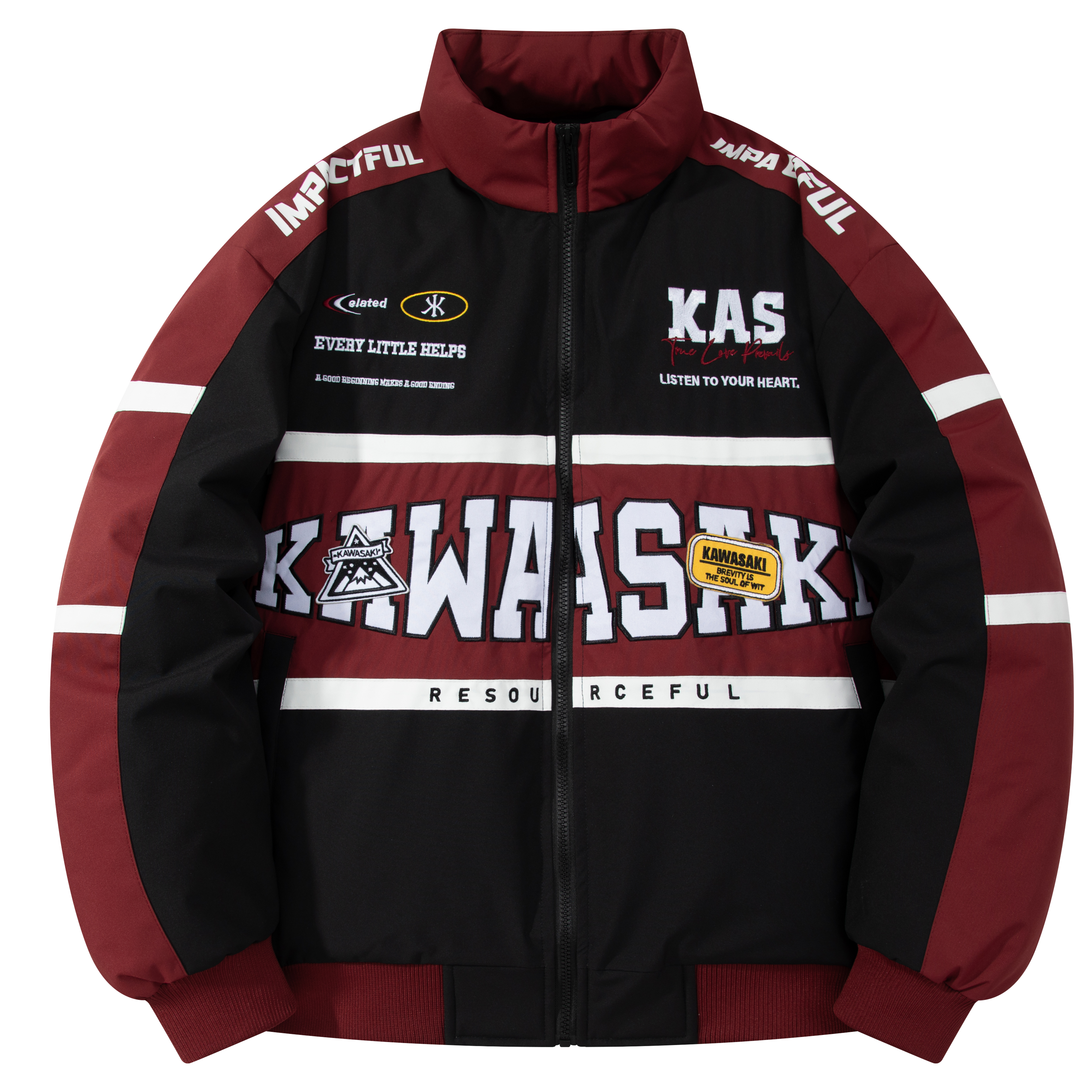 Куртка Kawasaki 90 утиный пух (черно-белая)