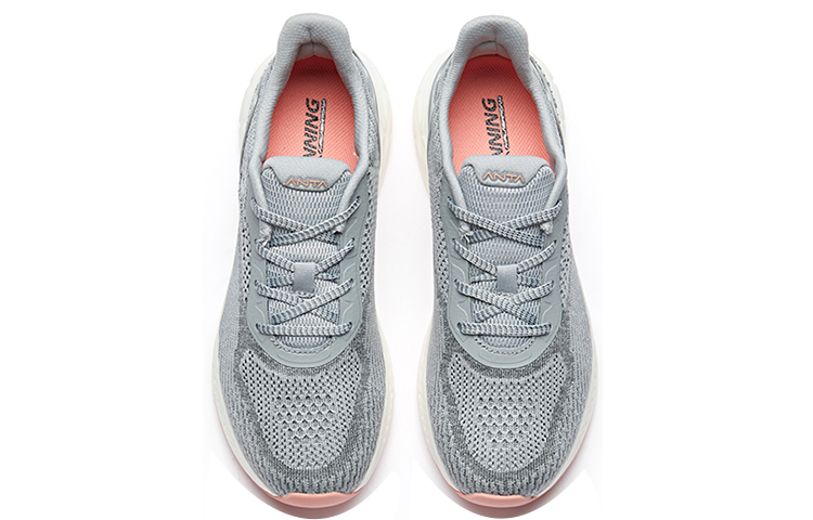 ANTA Running Shoes Women’s Low Top Mist Gray/Dark Gray/Ivory White