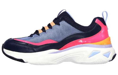 Skechers Energy Racer Textile, Synthetic Leather Comfortable Low top Chunky Sneakers Women's Marine Blue