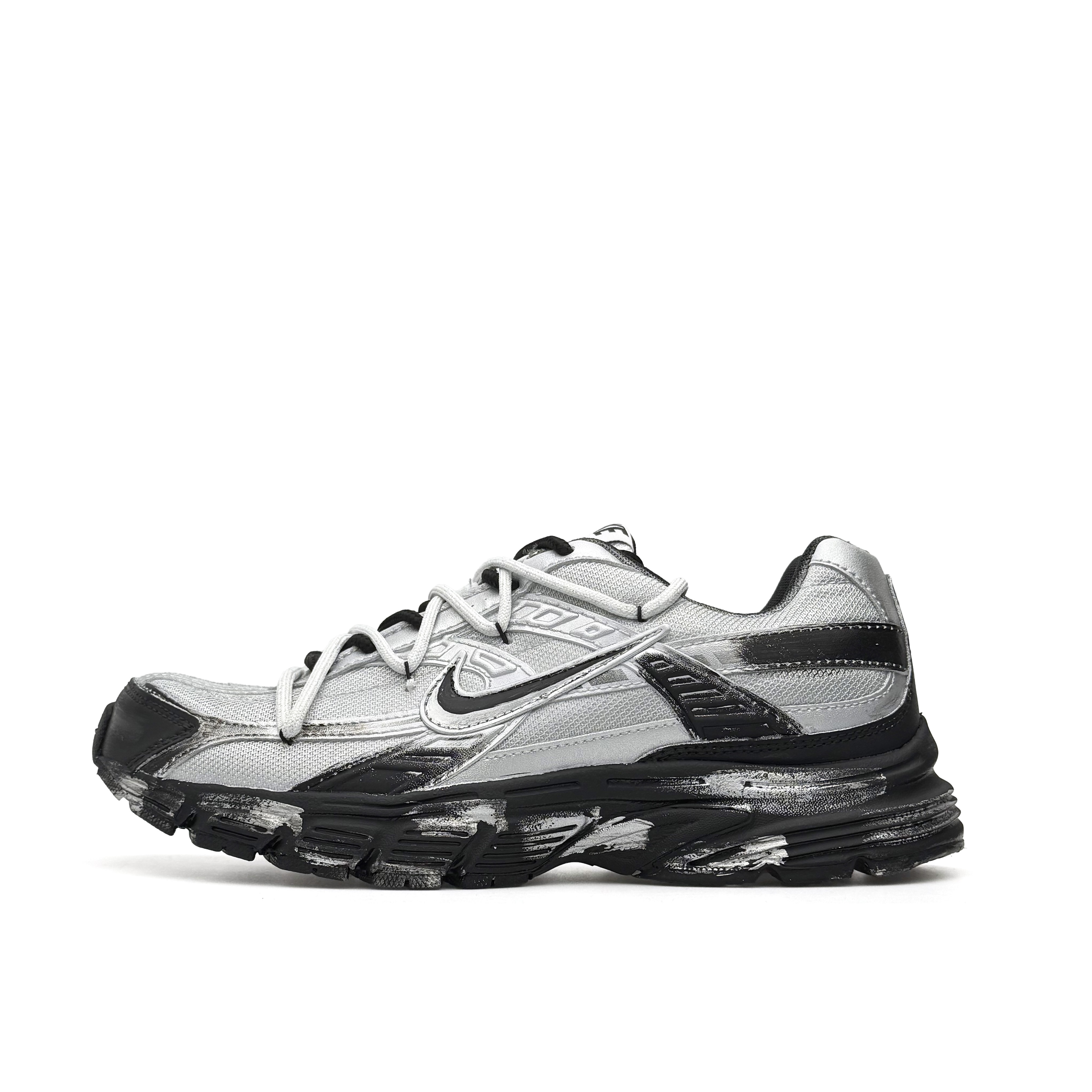 Nike Initiator Mesh Abrasion Resistant Lightweight Low top Casual Running Shoes Unisex Black Gray Silver