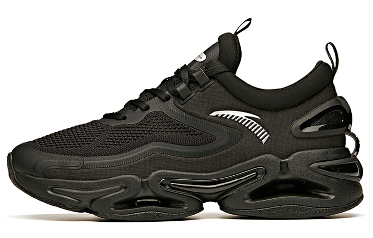 Anta Comfortable Slip Resistant Abrasion Resistant Breathable Cushioning Low top Running Shoes Men’s Black