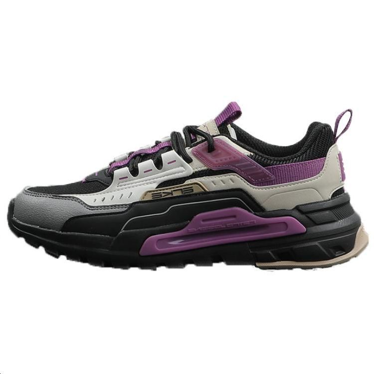 Erke Cushioning Slip Resistant Low top Casual Running Shoes Women’s Black Purple