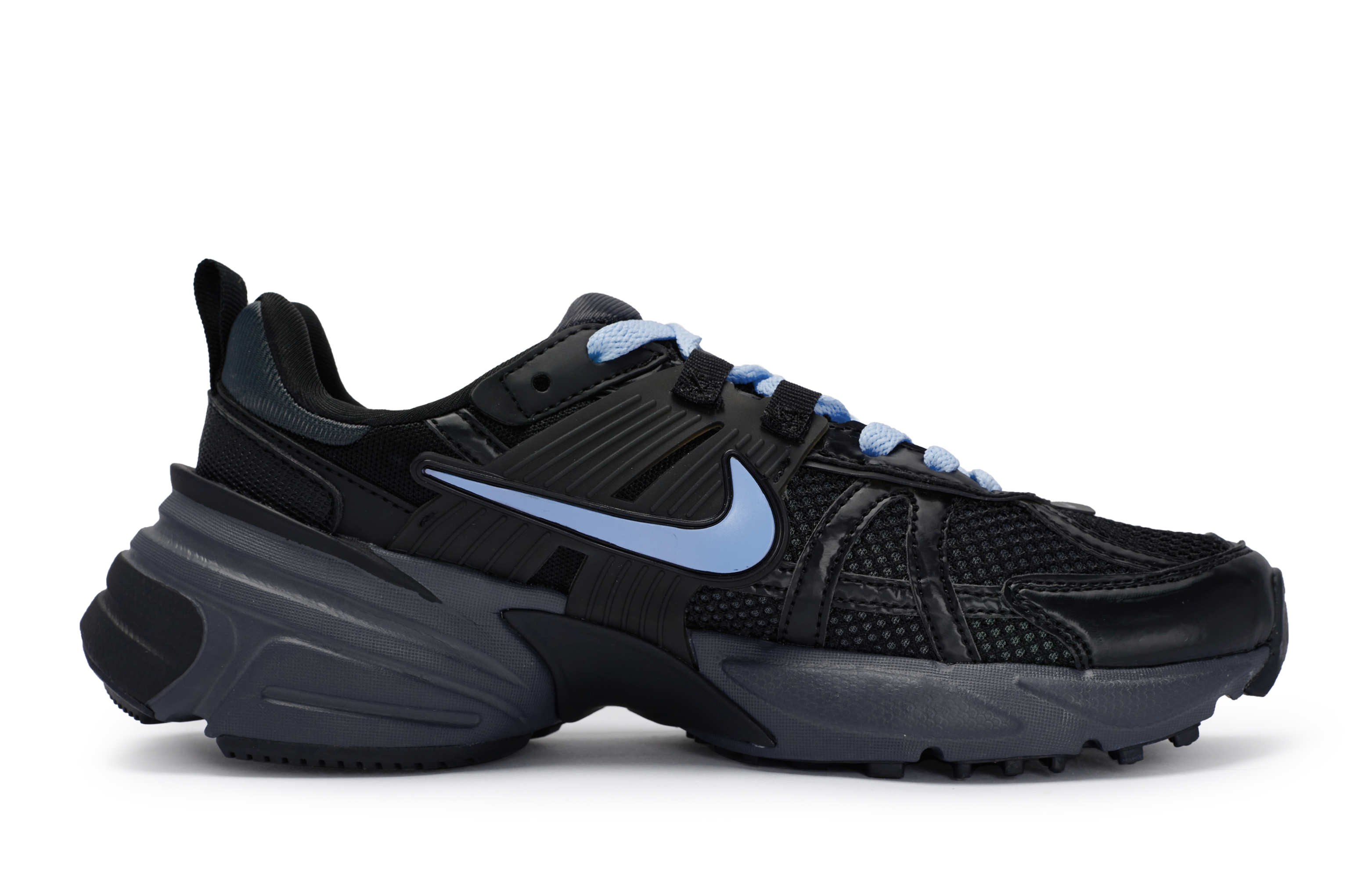 Nike V2K Run Cushioning Abrasion Resistant Cushioning, Wear Resistant Low top Running Shoes Unisex Black Blue
