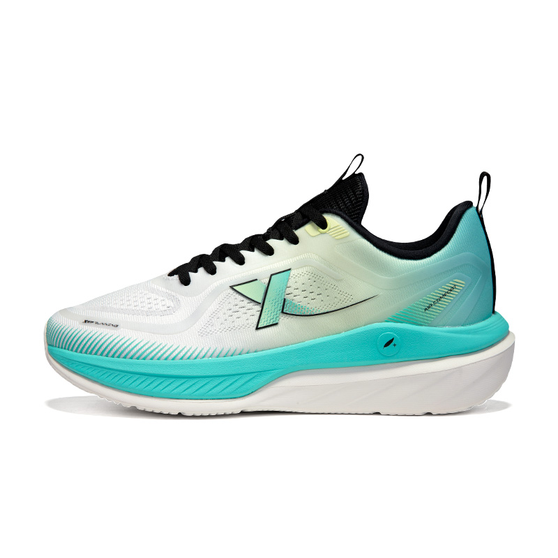 XTEP Cushioning Slip Resistant Lightweight Low top Casual Running Shoes Men’s White Cyan Yellow