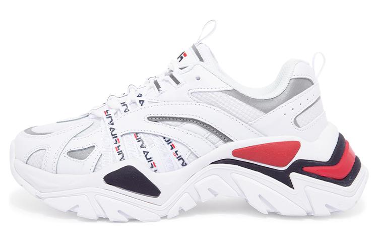 FILA Electrove Leather Low top Chunky Sneakers Women's White Red Black