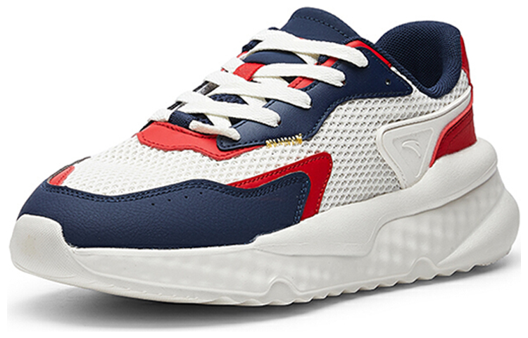 Anta Mesh Cushioning Slip Resistant Abrasion Resistant Breathable Low top Running Shoes Men’s White Blue Red Casual