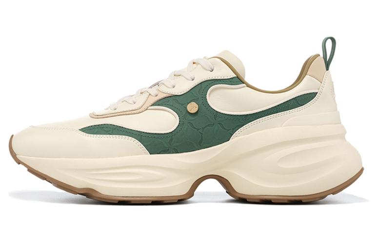 LI NING 1990 Cloud Nichang Rebound Cushioning Slip Resistant Low top Running Shoes Men’s Yellow Green Khaki