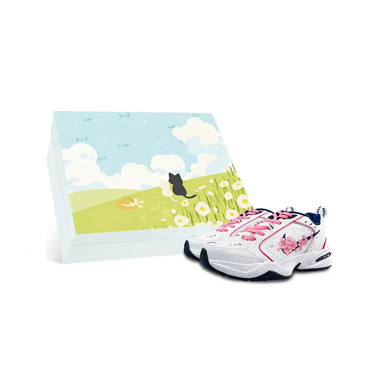 Nike Air Monarch 4 Slip Resistant Abrasion Resistant Low top Chunky Sneakers Unisex White Pink
