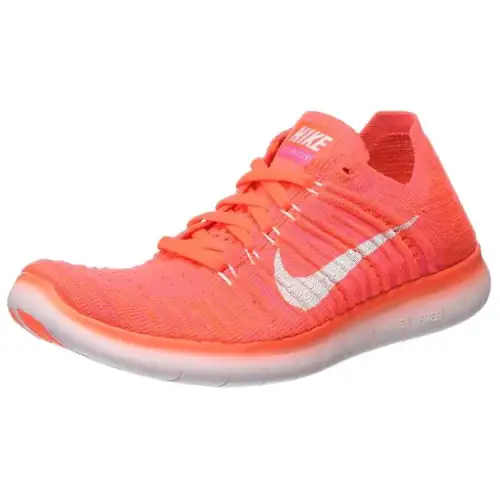 Nike Free RN Flyknit 3.0 Slip Resistant Low top Running Shoes Women's Orange Gray