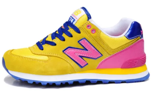 New Balance NB 574 Comfortable Low top Running Shoes Women's Yellow Pink