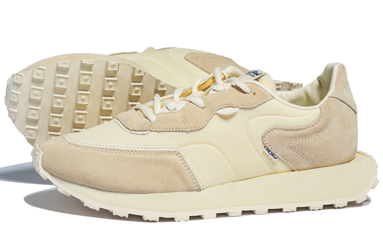 Norman Walsh Emerald Suede, Nylon Cushioning Slip Resistant Abrasion Resistant Low top Casual Running Shoes Unisex Ecru