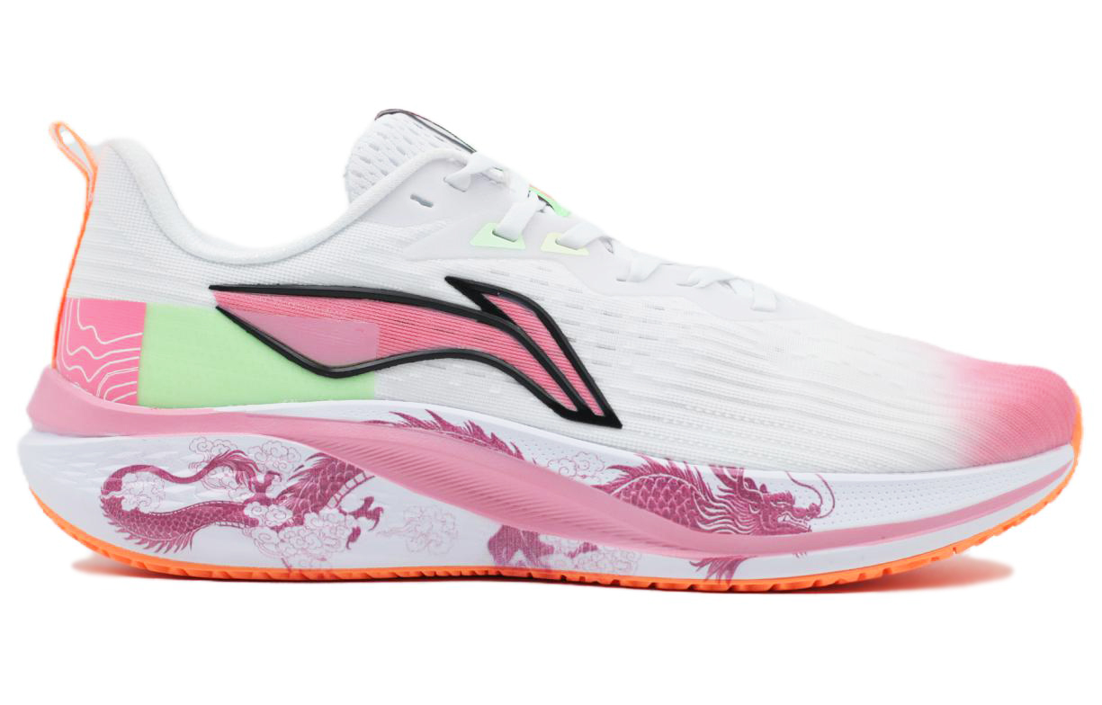 Li Ning Cushioning Slip Resistant Abrasion Resistant Low top Running Shoes Men’s Blue Pink