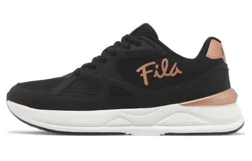 FILA Edition Soft And Comfortable Low top Running Shoes Women's Black Gold