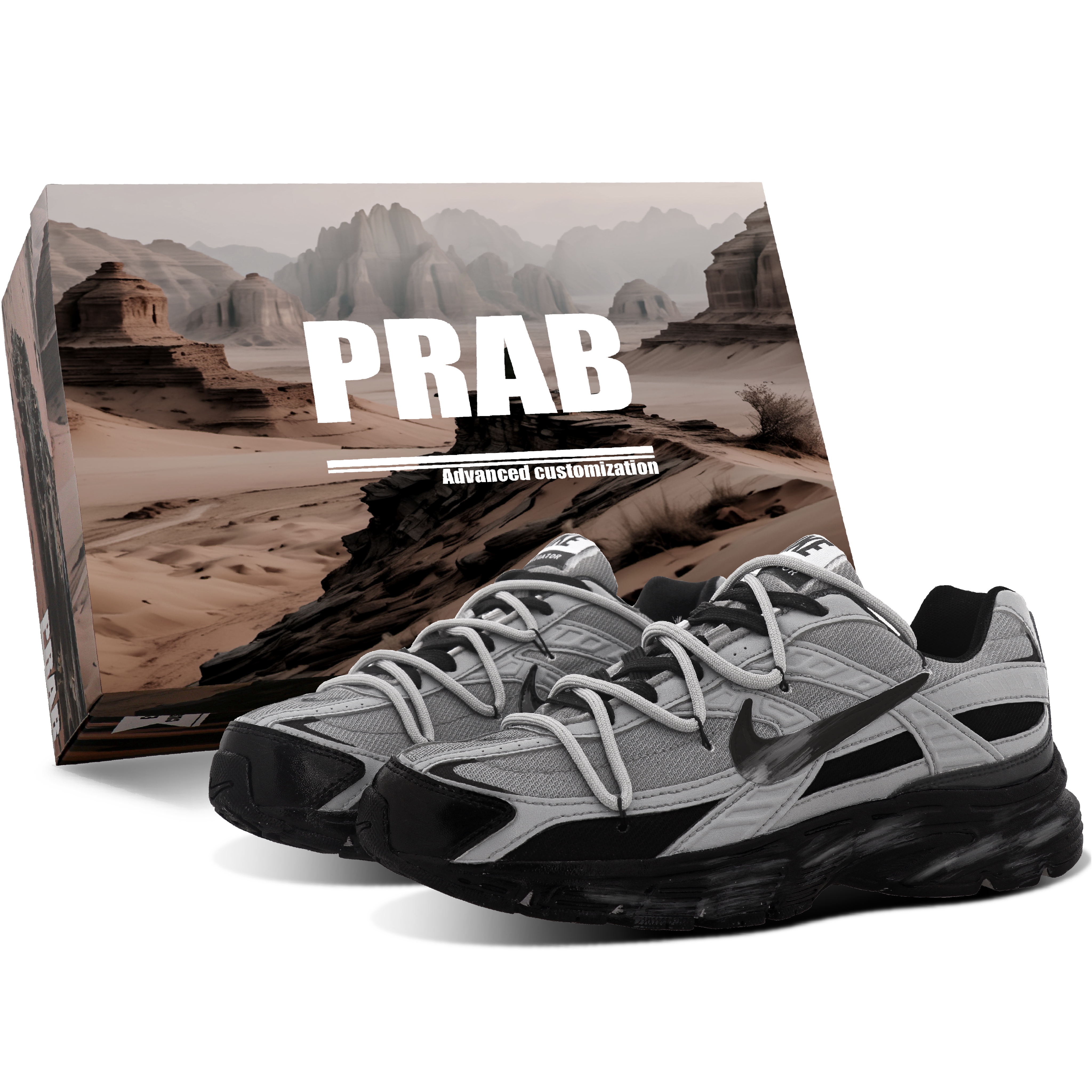 Nike Initiator Fabric Cushioning Breathable Support Low top Casual City Commuting Running Shoes Unisex Black Gray