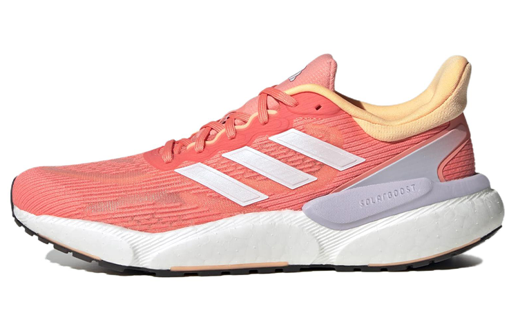 Adidas Solarboost 5 Fashion Slip Resistant Abrasion Resistant Low top Running Shoes Women's Pink White