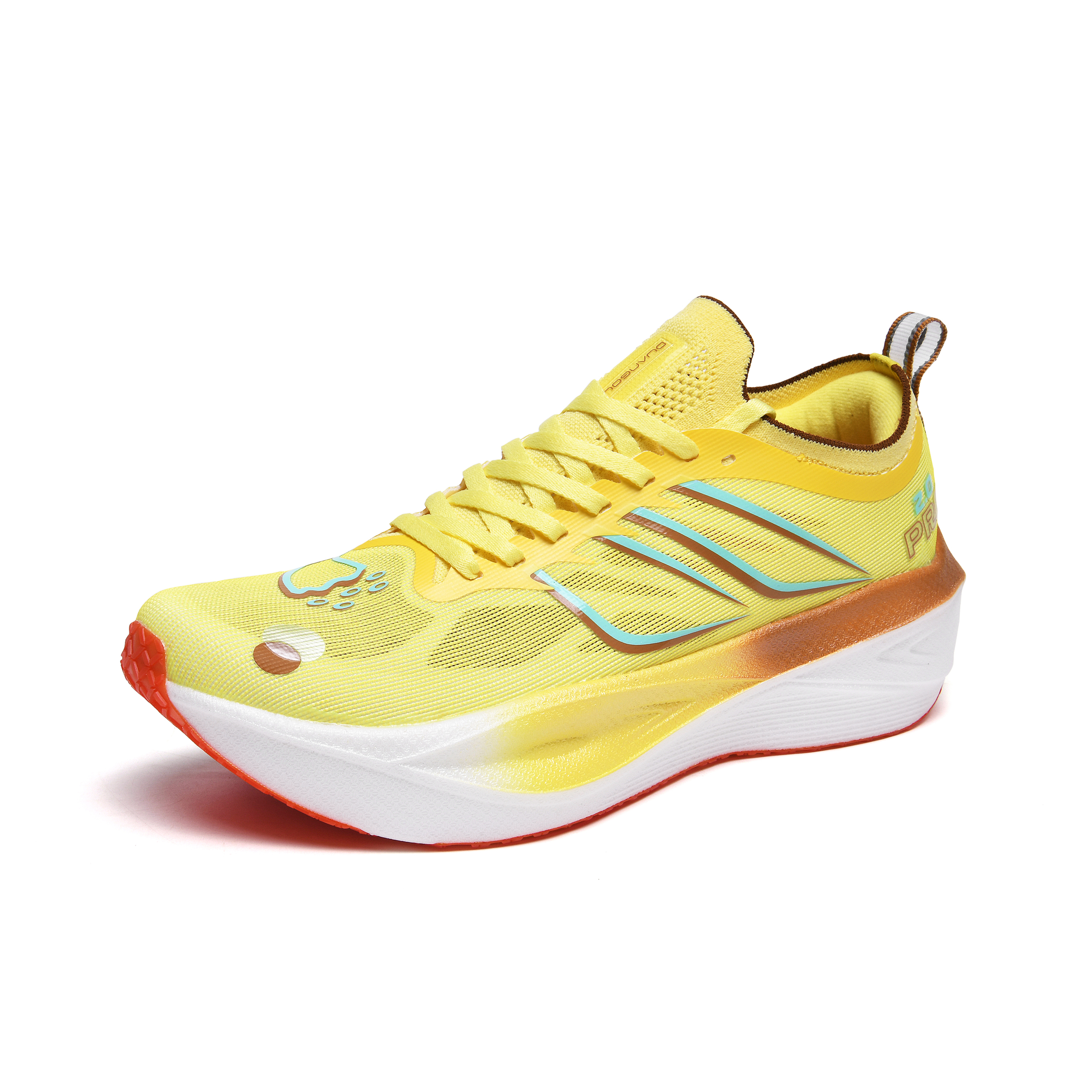 DUANGOU Cushioning Slip Resistant Abrasion Resistant Breathable Low top Running Shoes Unisex Yellow