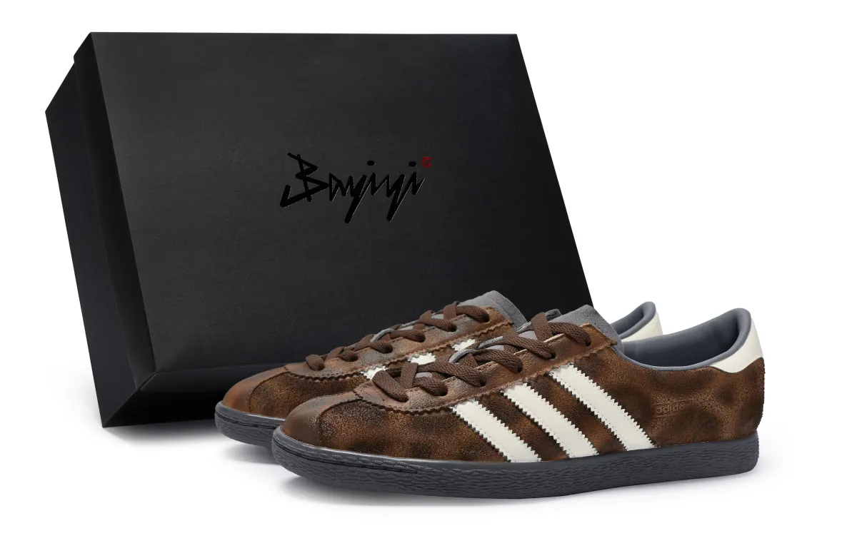Adidas Originals Stadt 811 Manufacturing, Beige Leopard Print, Special Shoe Box Low top Skateboard Shoes Men's