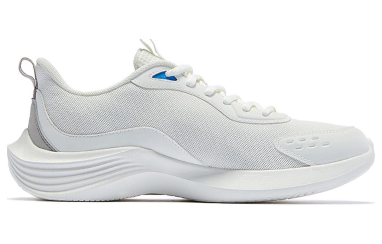 QIAODAN Mesh Cushioning Breathable Cushioning Breathable Low top Sprint Running Shoes Men’s White Blue