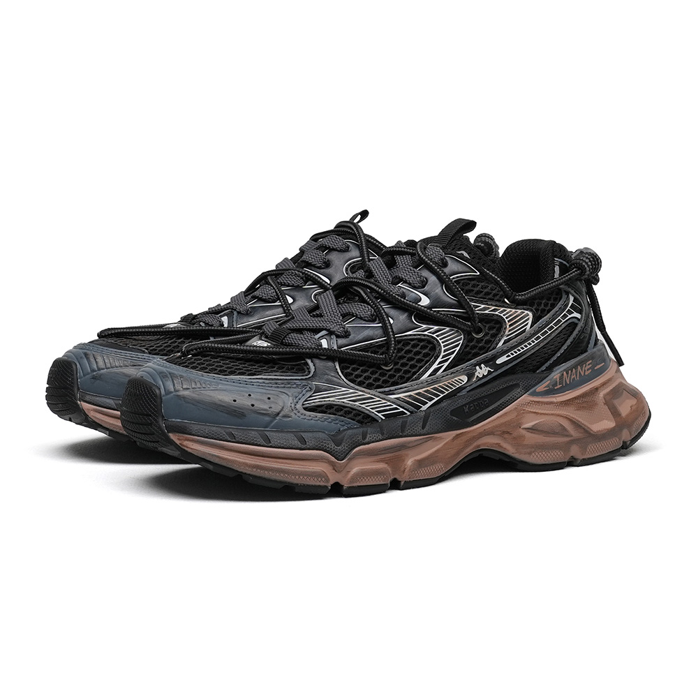 Kappa Hydrogen Track Abrasion Resistant Breathable Low top Running Shoes Unisex Black Brown