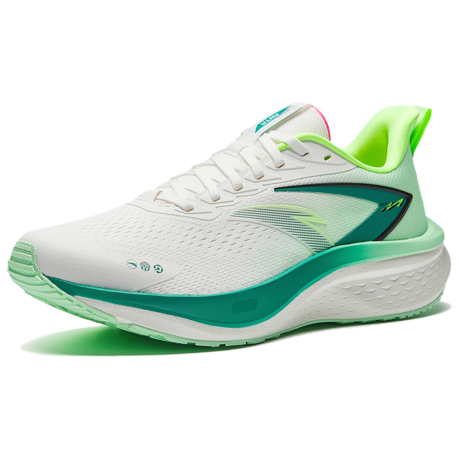 Anta Mach 5SE Slip Resistant, Abrasion Resistant, Breathable Low top Casual Running Shoes Men’s White Green