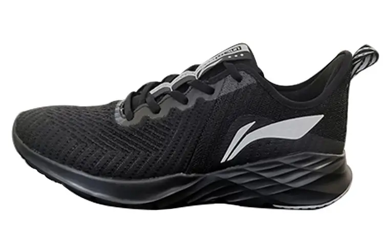 Li Ning Cushioning Breathable Low top Running Shoes Men's Standard Black